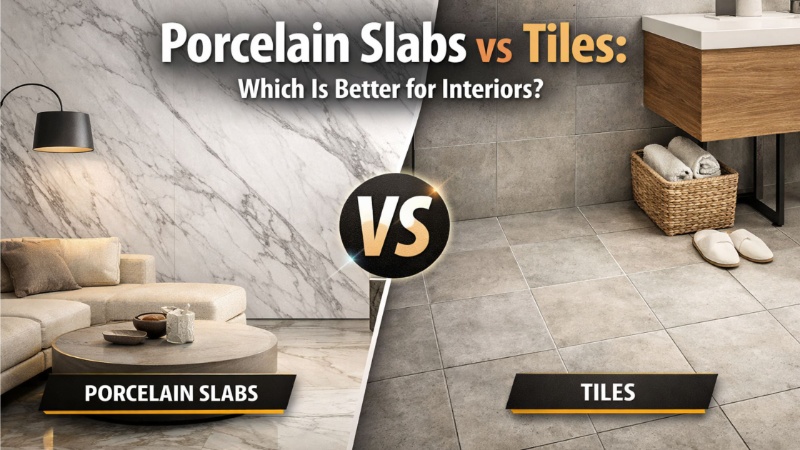 Porcelain Slabs vs Tiles: Which Is Better for Interiors?